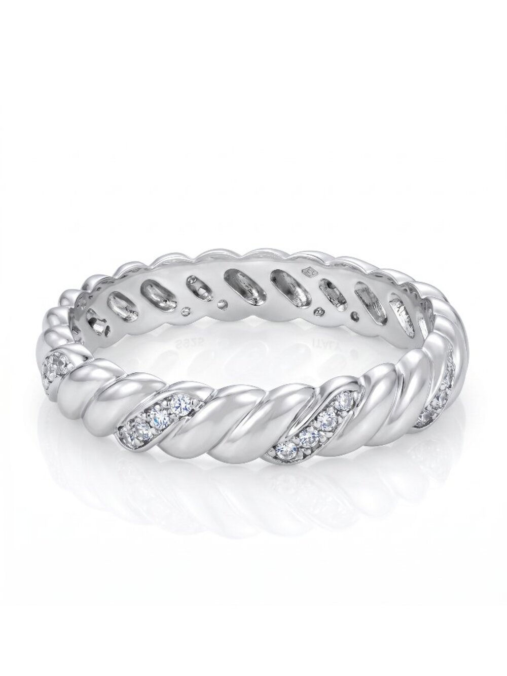Croissant Twist Rope Band Stackable Ring, Charmed Aroma